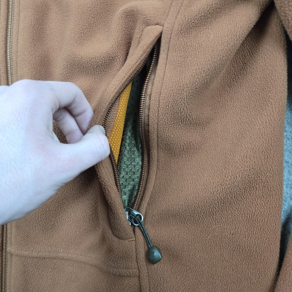 The North Face Windwall Jacket Mens Small Orange Fleece Full Zip Outdoor - Picture 6 of 16